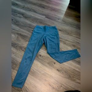 Women’s Blue High Waist Leggings Pockets Size Small
